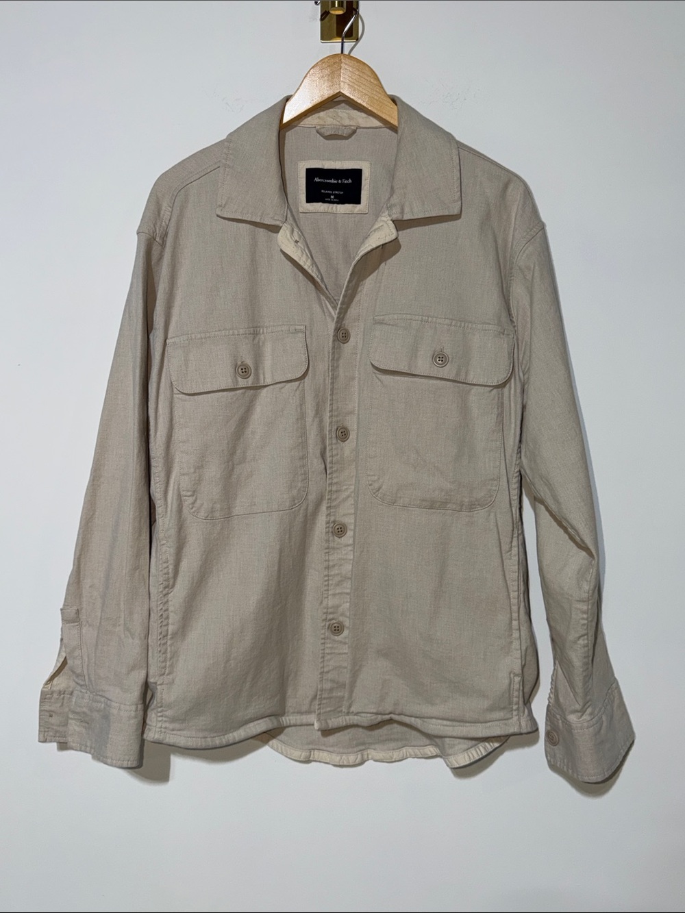 Abercrombie & Fitch Neutral Tan Lightweight Shirt Jacket men’s size medium